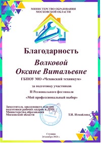 Волкова Оксана Витальевна